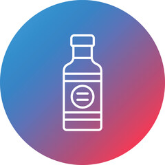Bbq Sauce Line Gradient Circle Background Icon