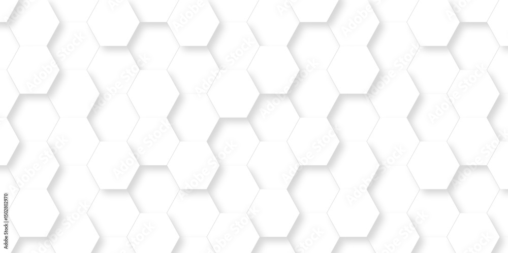 Poster abstract minimal background with white lines hexagonal structure futuristic white background and emb