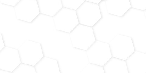 Abstract white hexagon background,Seamless pattern with hexagon.stripes, lines. Seamless vector background,Technology or Science Design, High-Resolution Graphic, Modern,