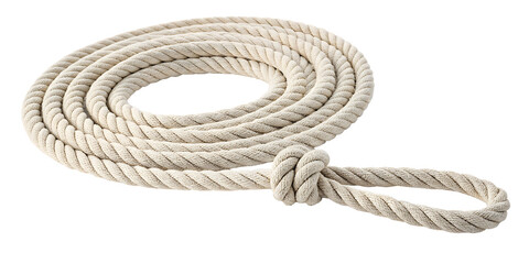 Coiled cotton rope knot isolated on a white background png