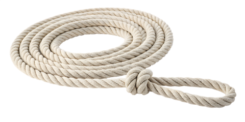 Coiled cotton rope knot isolated on a white background png