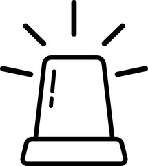 Caution Icon With Thin Siren Lines