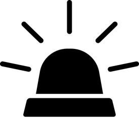 Simple Silhouette of Siren Light