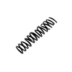 Black Metal Coil Spring, Isolated on Black Background