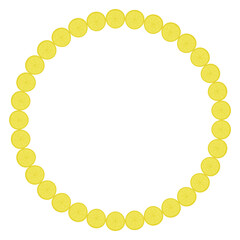 Round lemon slices frame, Lemons Wreath, Fruit circle Wreath Frame, Illustration Isolated
