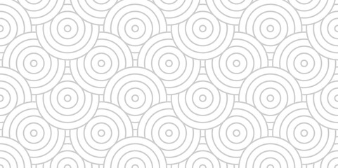 Overlapping creative diamond circle abstract white and gray pattern background with waves texture. geometric digital fabric pattern circles floral lapping white retro background.
