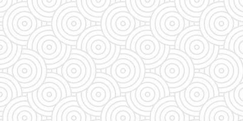 Overlapping creative diamond circle abstract white and gray pattern background with waves texture. geometric digital fabric pattern circles floral lapping white retro background.