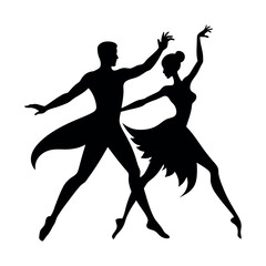 silhouette of a dancing couple