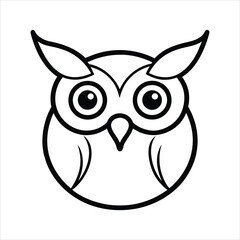 Stylized Owl Head Design for Banner or Advertisement with Bold Colors