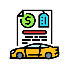 buying contract car dealership color icon vector illustration
