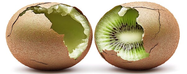 Cracked eggshell kiwi fruit