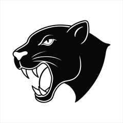 Stylized Panther Head Design for Banners and Advertisements in CMYK Colors