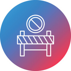 Restricted Area Line Gradient Circle Background Icon