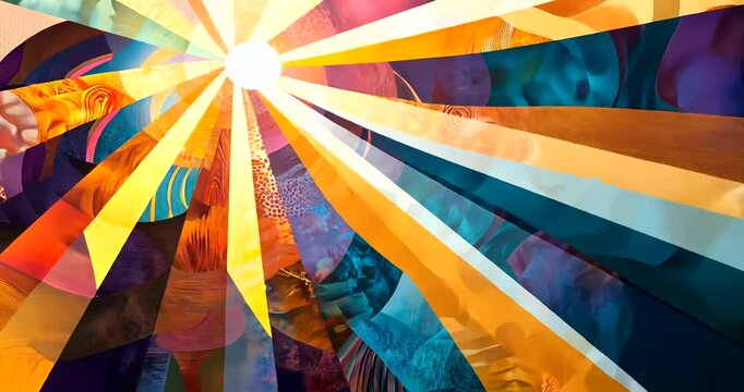 Colorful radiating abstract design