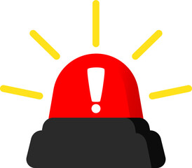 Flat Siren Icon Red For Warning