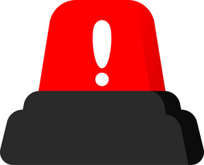 Siren Icon Flat Red Warning Message