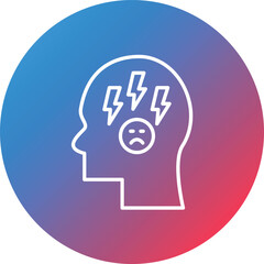 Depression Line Gradient Circle Background Icon