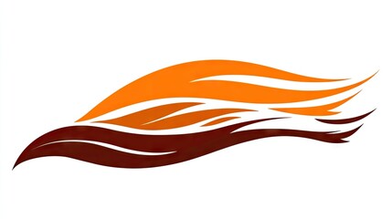 Obraz premium Abstract design with orange and brown flowing lines.