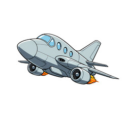 Naklejka premium Cartoon Airplane Taking Off