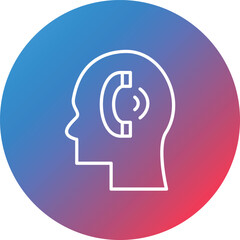 Help Line Line Gradient Circle Background Icon