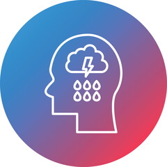 Grief Line Gradient Circle Background Icon