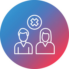 Loneliness Line Gradient Circle Background Icon