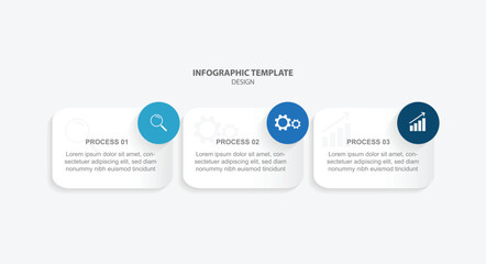 3 step infographic process. timeline layout schedule. with paper design and line for business and teamwork
