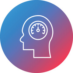 Mental Control Line Gradient Circle Background Icon