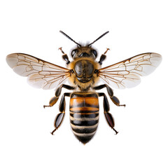 Honey Bee Detailed Anatomy Transparent Background Close Up Insect