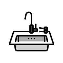 soap dispenser on sink color icon vector illustration