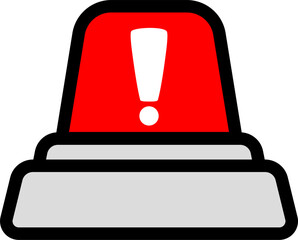 Red Siren Line Icon For Alerts