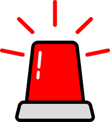 Minimalist Red Siren Icon For Alerts