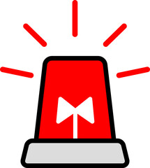 Siren Red Line Icon For Alerts