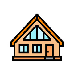 chalet style cabin color icon vector illustration