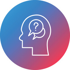 Doubt Line Gradient Circle Background Icon