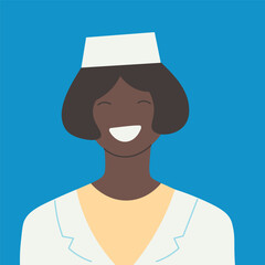 nurse character in doodle style in vector. Element for apps stickers website logo print mascot