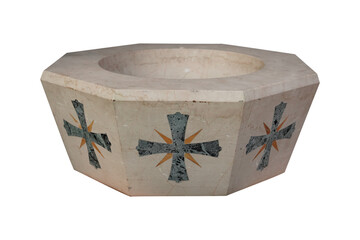 wooden box isolated on white  Font - 19th Century Solid Oak - Mary Collings Church Furnishings