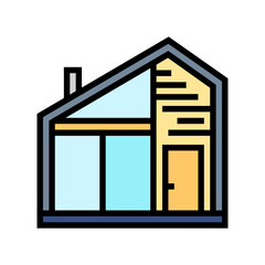 tiny wooden cabin color icon vector illustration