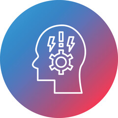Stress Management Line Gradient Circle Background Icon