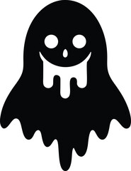 ghost melting vector icon.