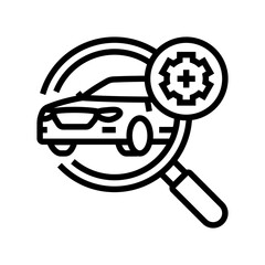 vehicle inspection car dealership line icon vector illustration