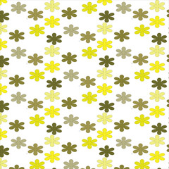 Yellow and Olive Green Floral Pattern