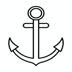 Nautical Anchor Illustration Simple Line Art Design