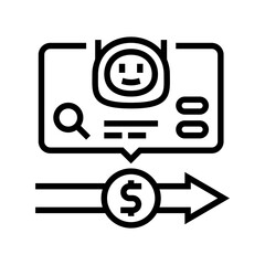 transaction monitoring ai fintech line icon vector illustration