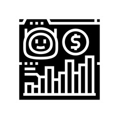 ai powered financial advisor fintech glyph icon vector illustration