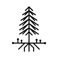Stylized Tree with Deep Roots Illustration