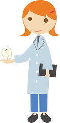 Fototapeta premium Female Dentist Holding a Tooth with Cavity
