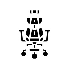 ergonomic gaming chair gaming pc glyph icon vector illustration