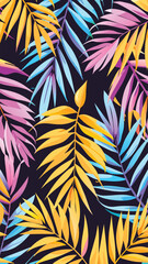 Seamless pattern with colorful leaves vector illustration