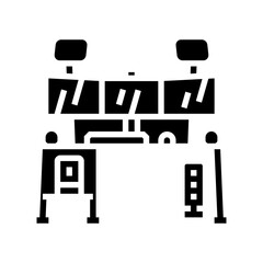 multi screen streaming setup gaming pc glyph icon vector illustration